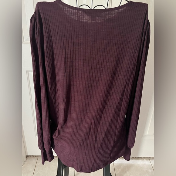 Wine Long Sleeve Blouse Large NWT - Picture 4 of 4